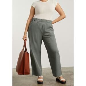 Everlane Women's The Easy Pant Size 4 Basil Pewter Green Organic Cotton Pull-On